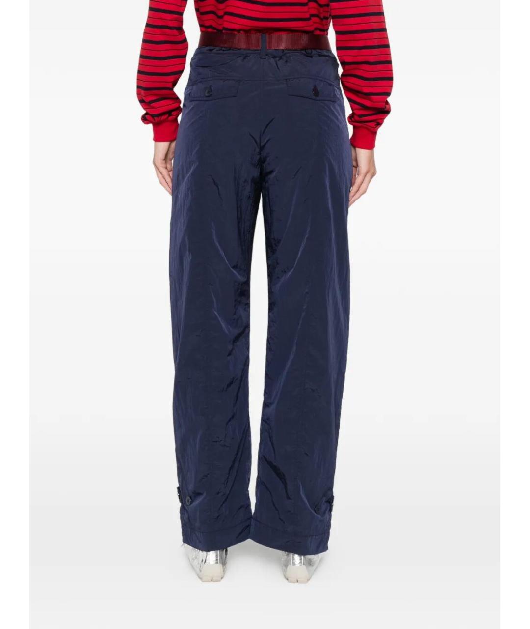 PINKO Синие полиамидовые прямые брюки, фото 3