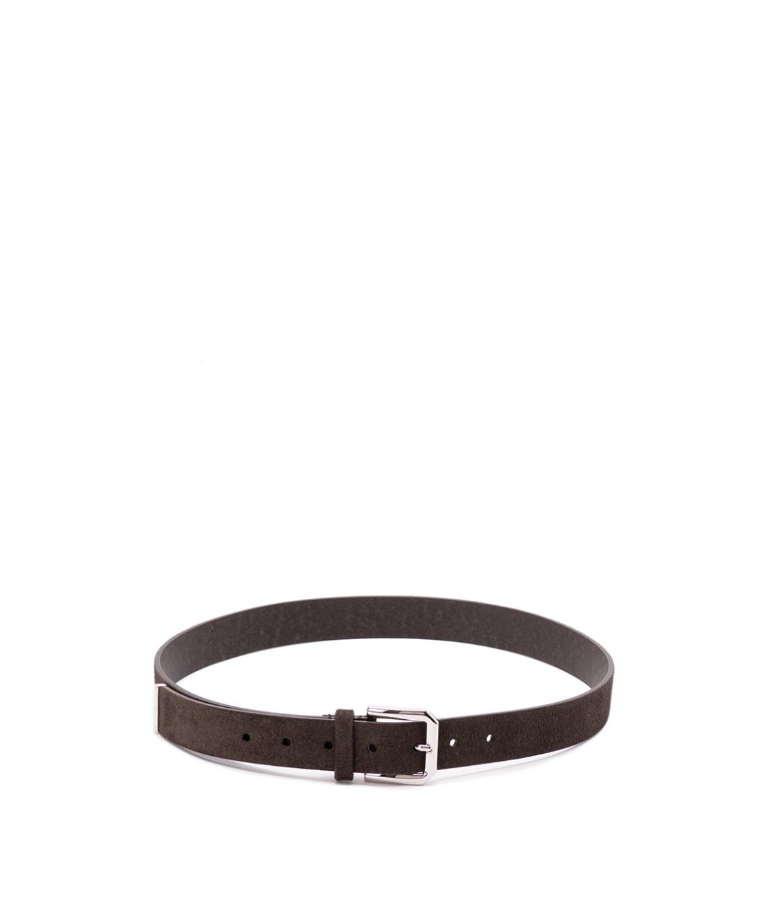 BRUNELLO CUCINELLI Коричневый кожаный ремень, фото 1