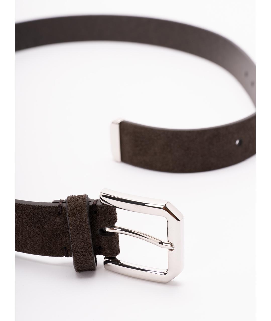 BRUNELLO CUCINELLI Коричневый кожаный ремень, фото 2