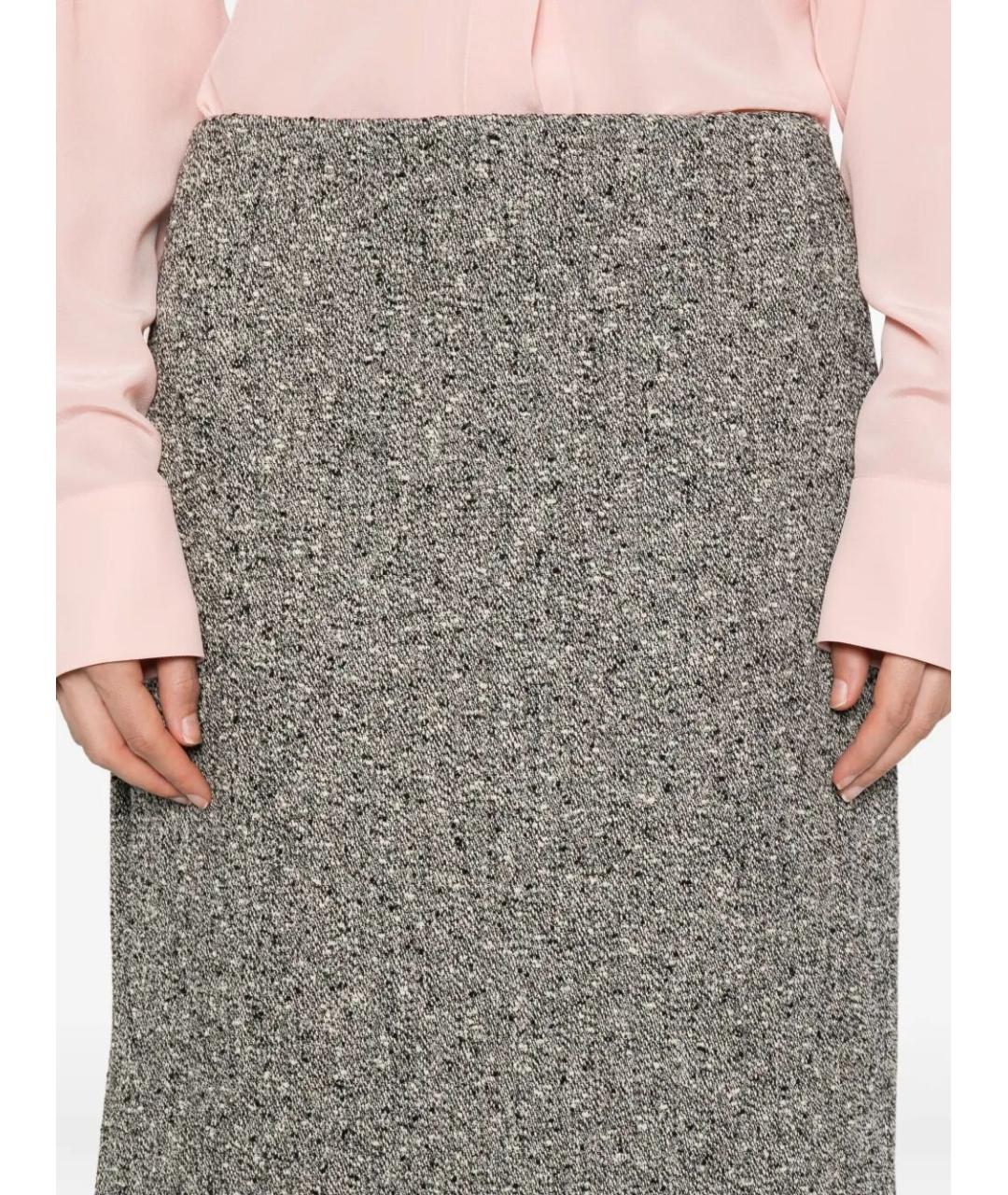 GUCCI Серая хлопковая юбка миди, фото 3