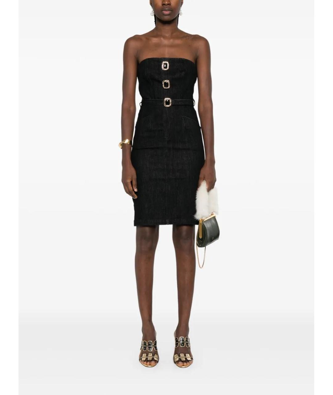 SELF-PORTRAIT Черное хлопковое коктейльное платье, фото 2
