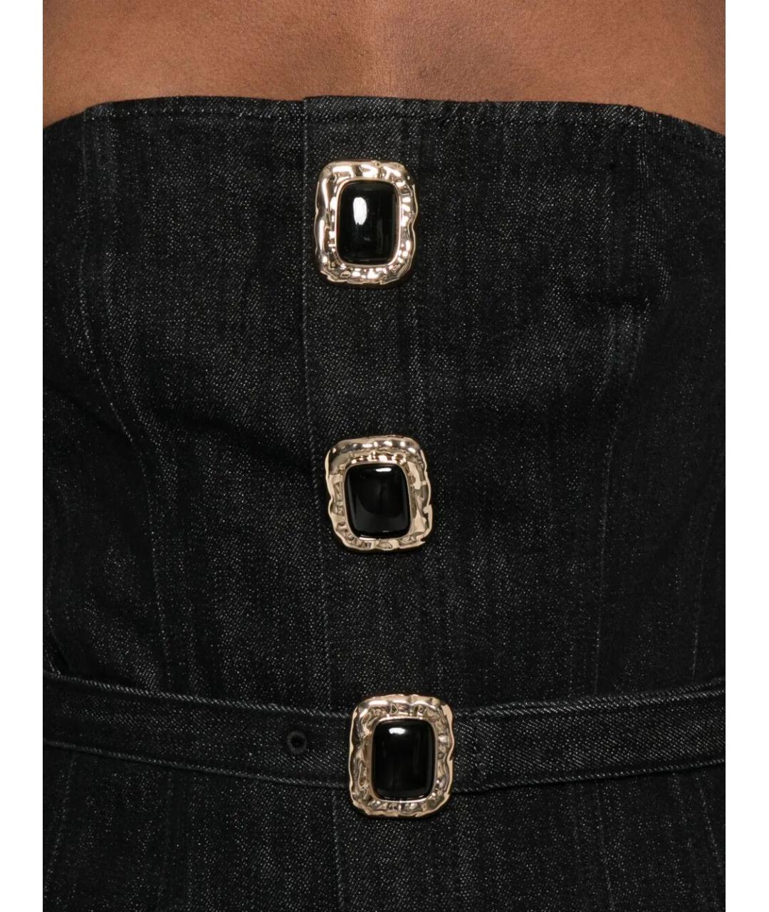 SELF-PORTRAIT Черное хлопковое коктейльное платье, фото 3