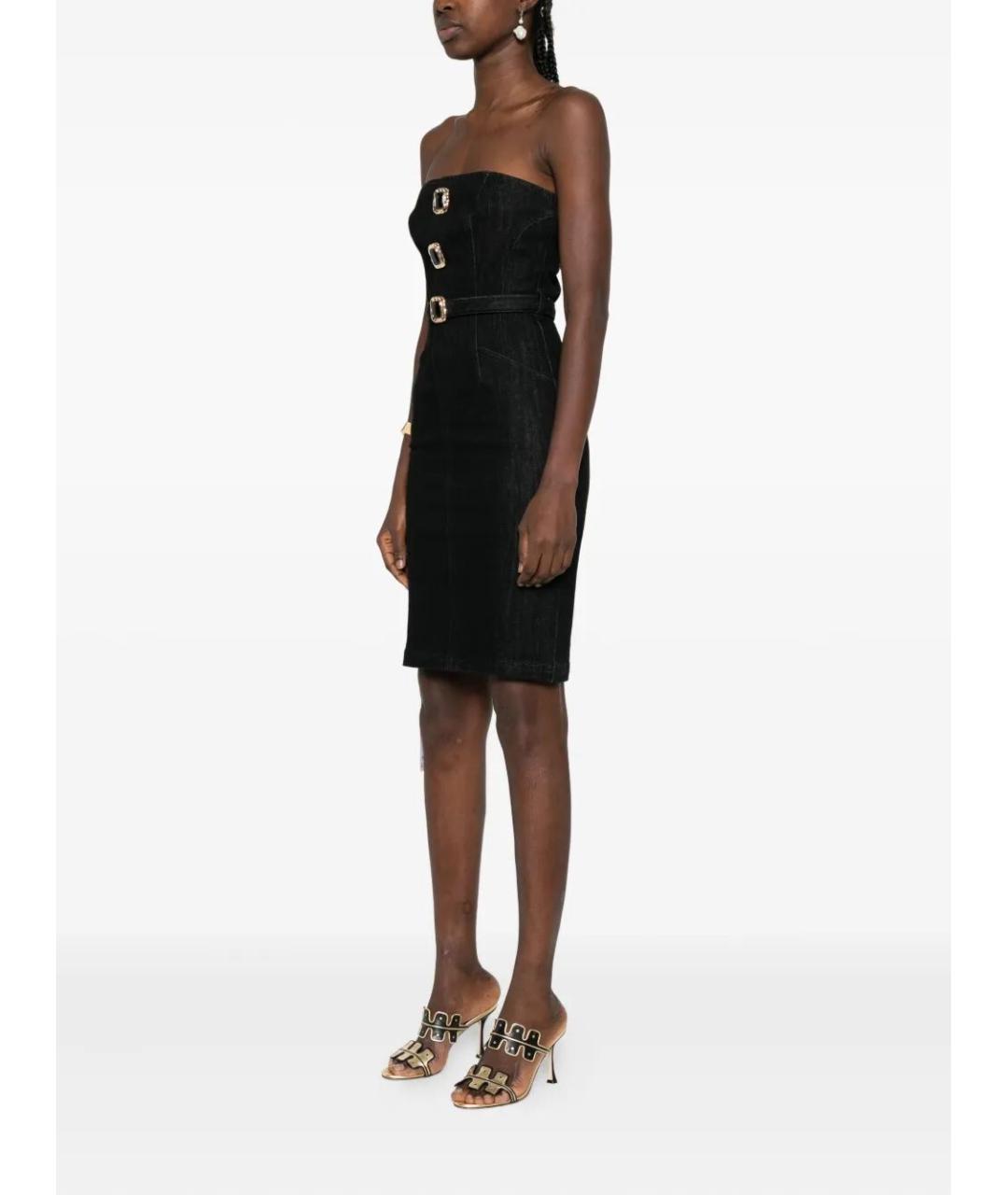 SELF-PORTRAIT Черное хлопковое коктейльное платье, фото 4