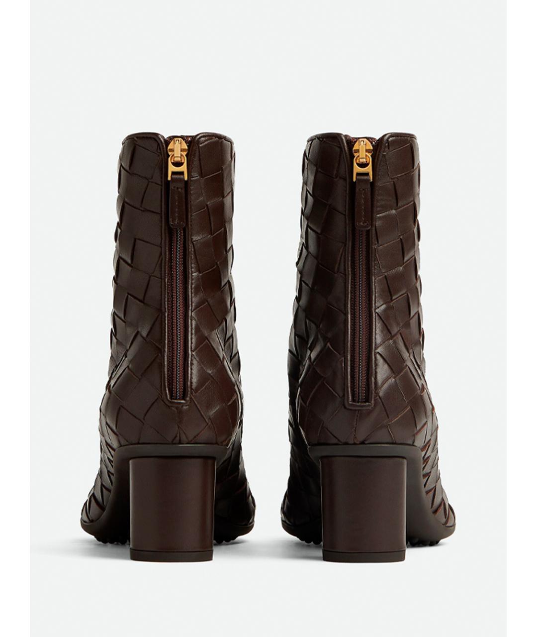 BOTTEGA VENETA Коричневые кожаные ботильоны, фото 3