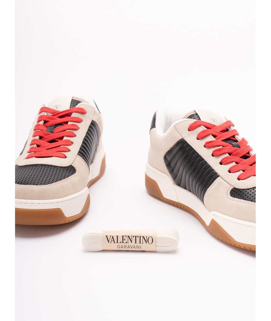 VALENTINO Мульти кожаные низкие кроссовки / кеды, фото 4