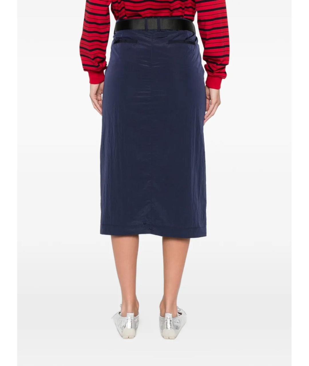 PINKO Синяя полиамидовая юбка миди, фото 4