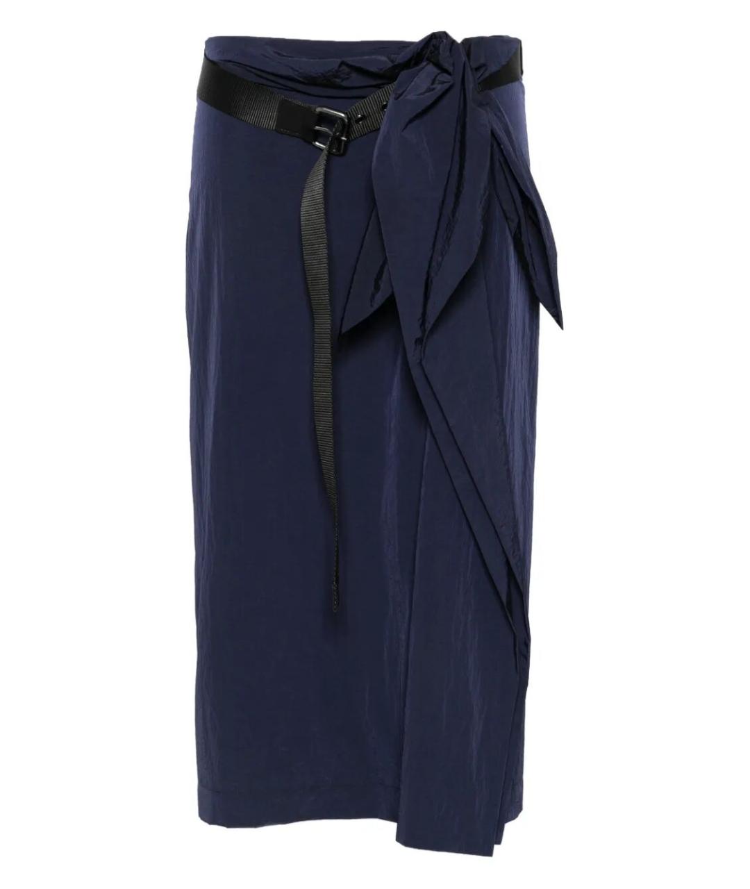 PINKO Синяя полиамидовая юбка миди, фото 1