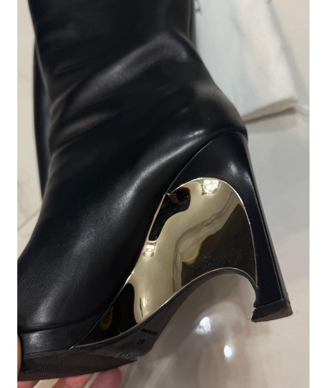 CHRISTIAN DIOR Черные кожаные сапоги, фото 4