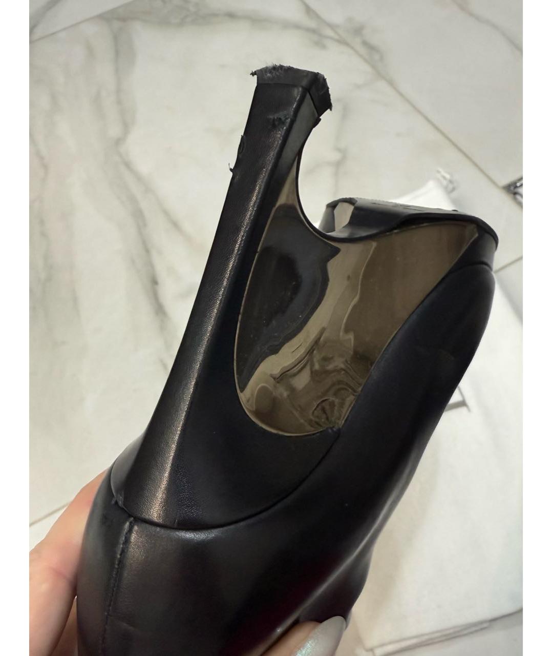 CHRISTIAN DIOR Черные кожаные сапоги, фото 5
