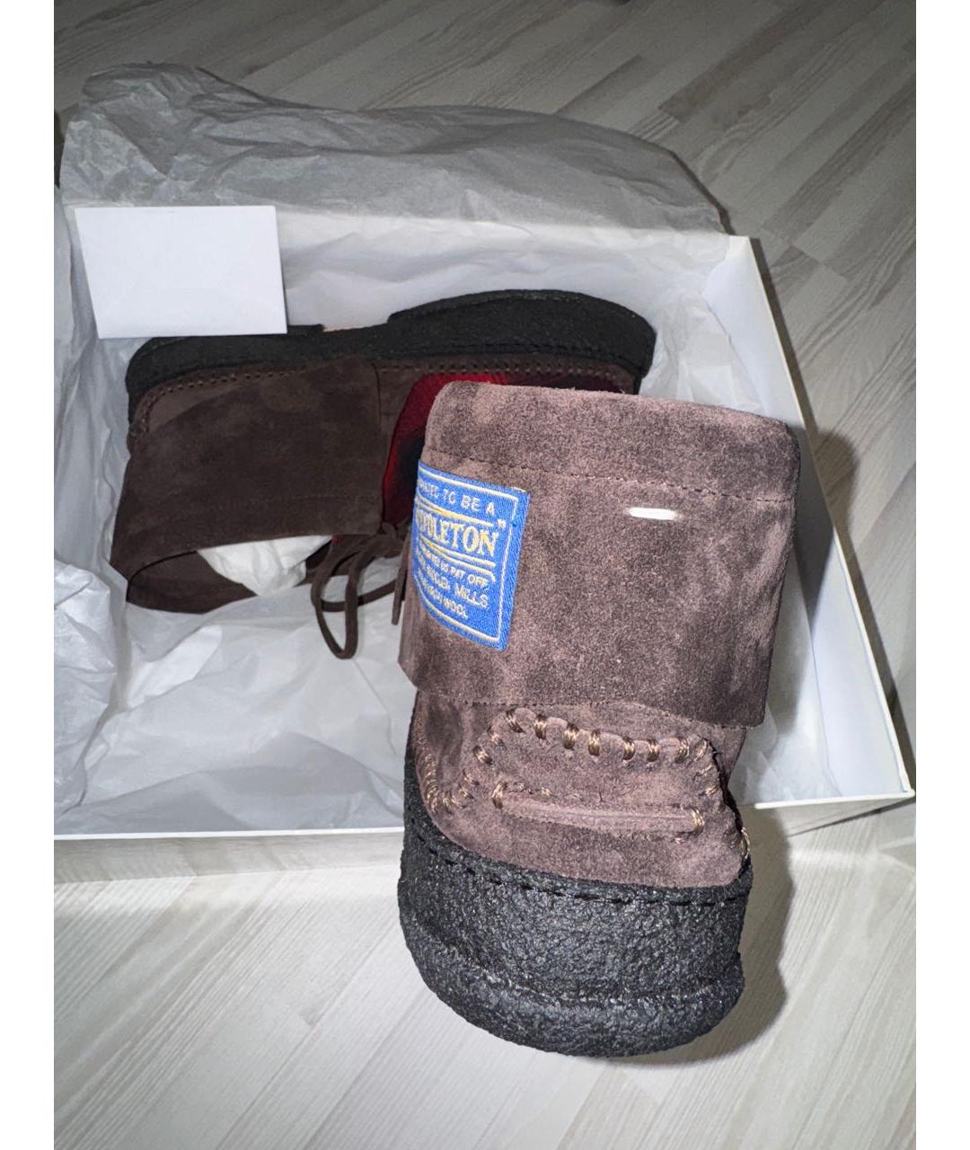 MAISON MARGIELA Коричневые замшевые лоферы, фото 5