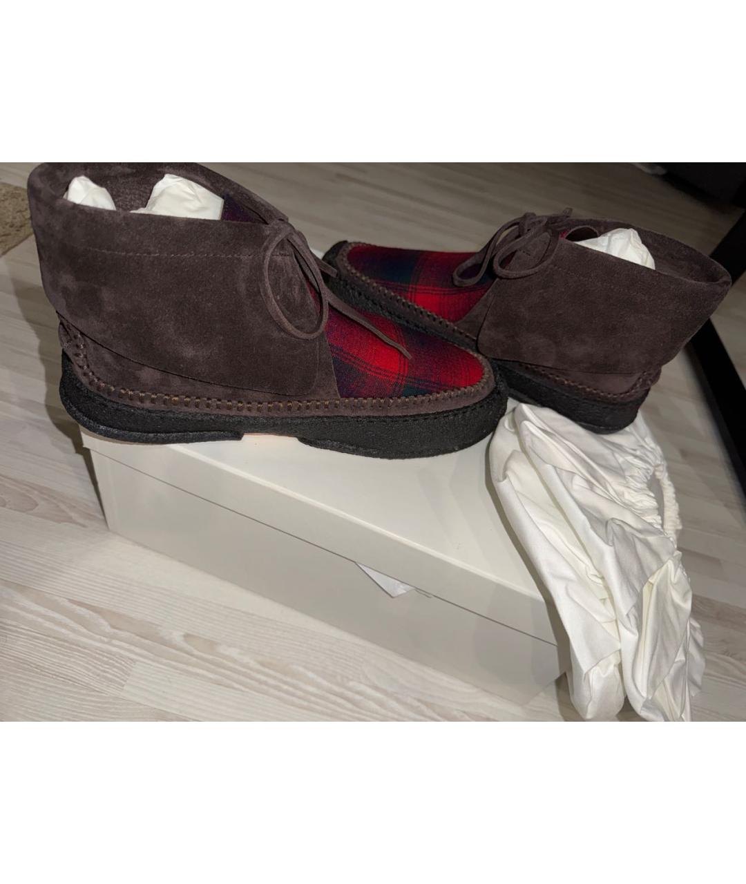 MAISON MARGIELA Коричневые замшевые лоферы, фото 8