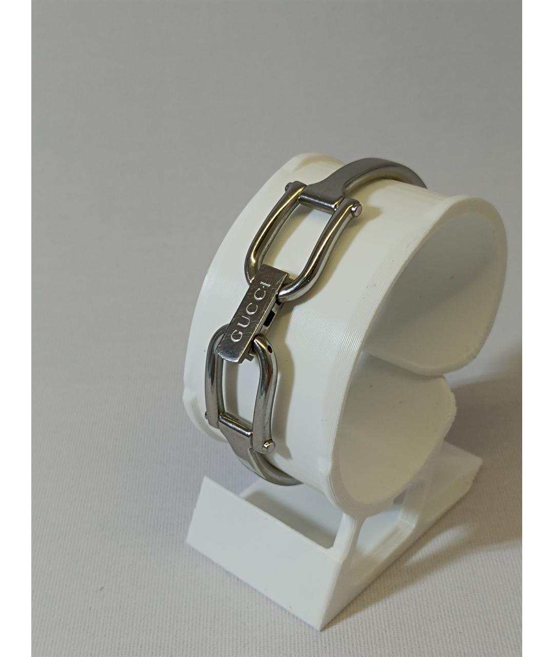 GUCCI Серебряные металлические часы, фото 5