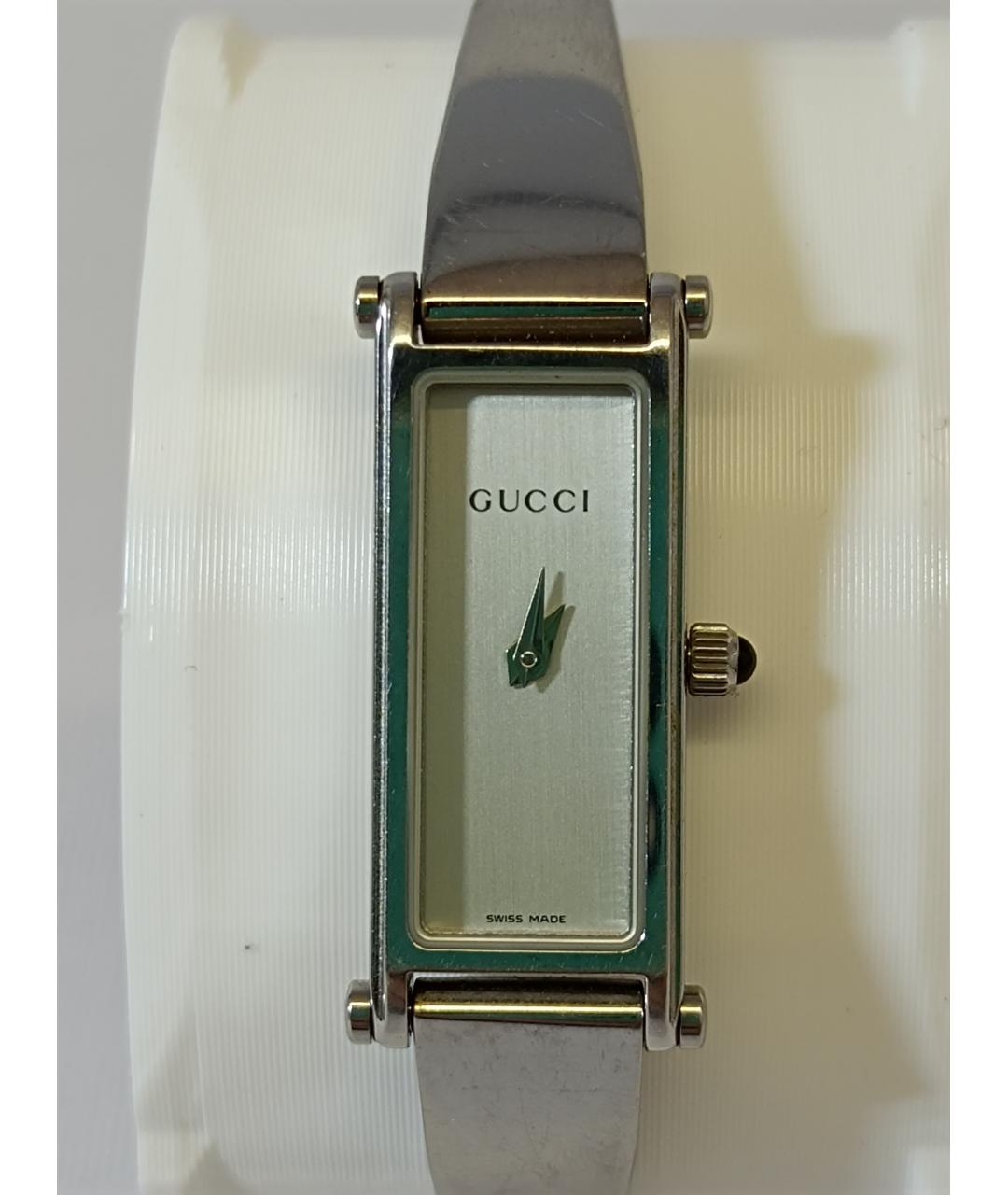 GUCCI Серебряные металлические часы, фото 2