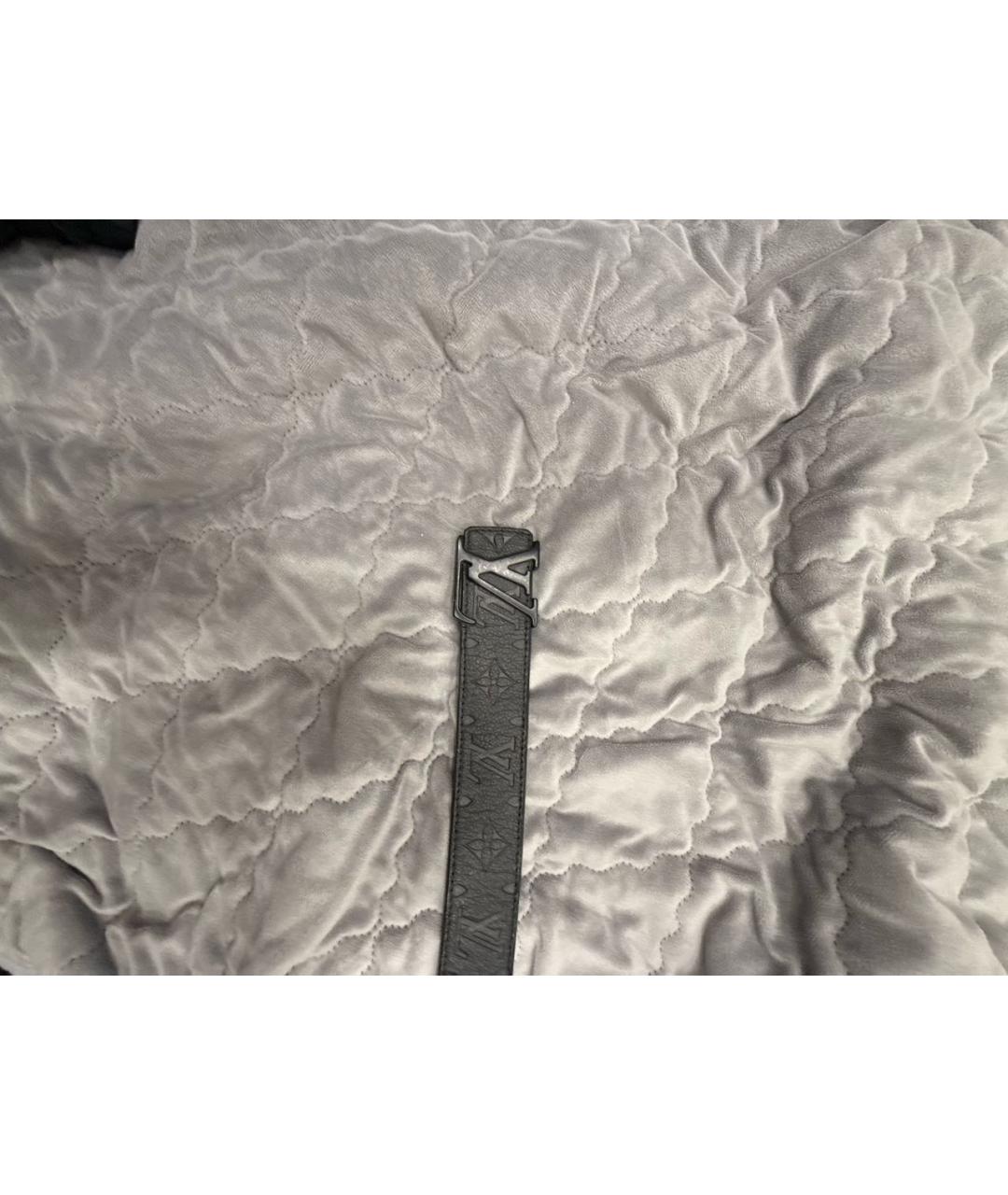 LOUIS VUITTON Черный кожаный ремень, фото 2