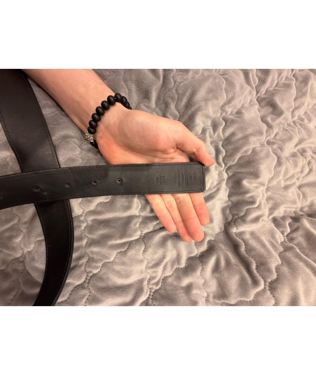 LOUIS VUITTON Черный кожаный ремень, фото 3