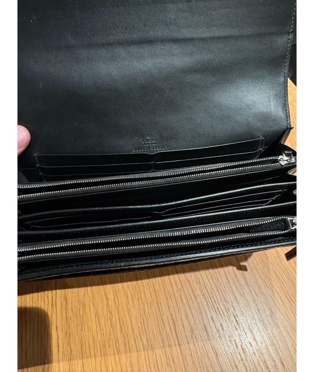 GUCCI Черный кожаный кошелек, фото 4