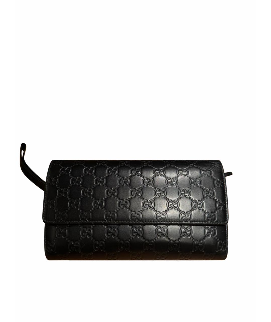 GUCCI Черный кожаный кошелек, фото 1