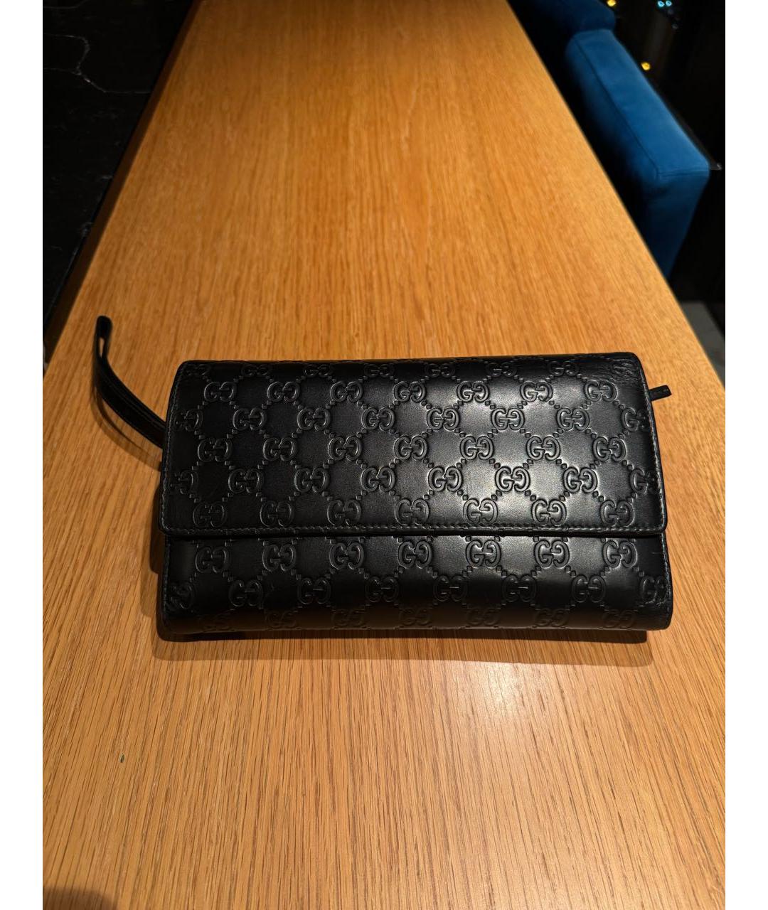 GUCCI Черный кожаный кошелек, фото 8