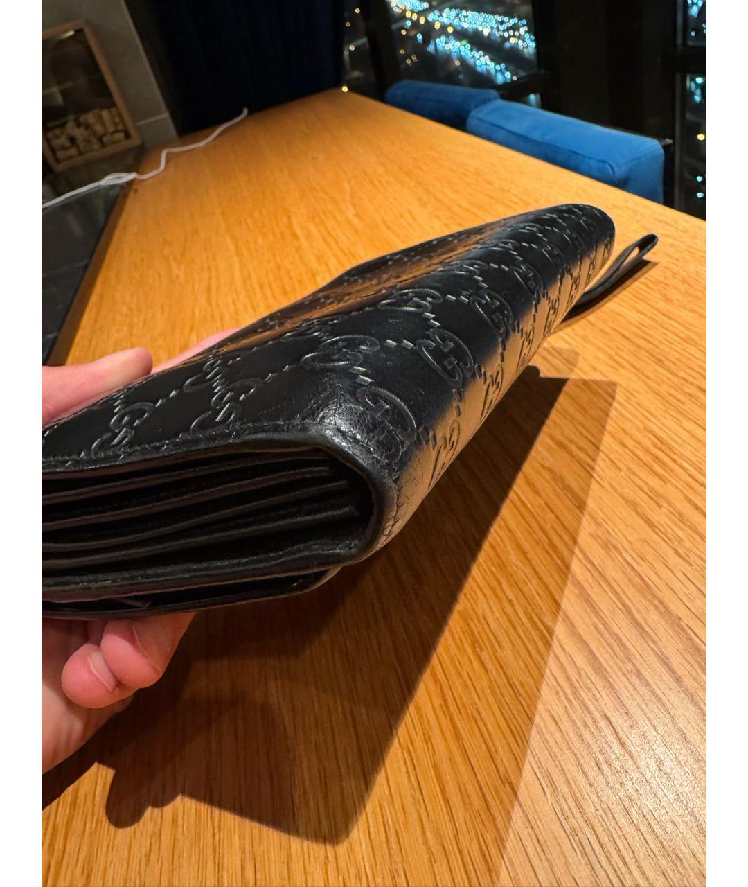GUCCI Черный кожаный кошелек, фото 7