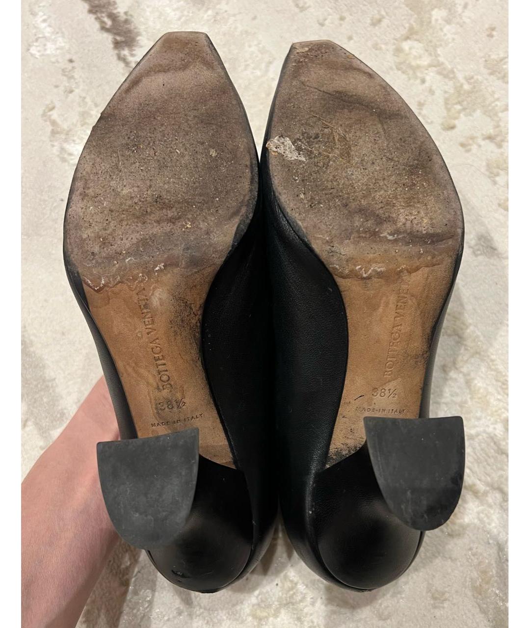 BOTTEGA VENETA Черные кожаные туфли, фото 6
