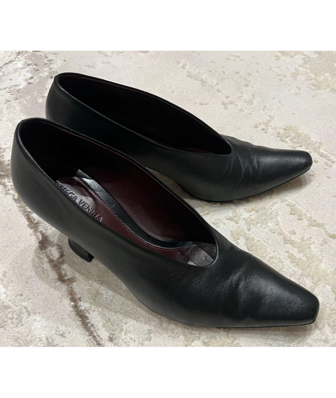 BOTTEGA VENETA Черные кожаные туфли, фото 5