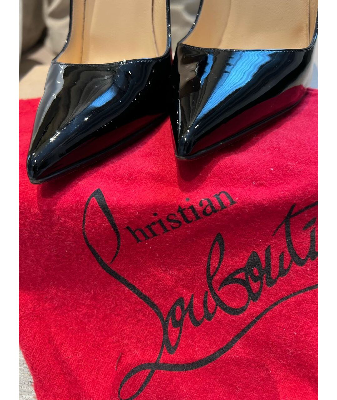 CHRISTIAN LOUBOUTIN Черные туфли из лакированной кожи, фото 5