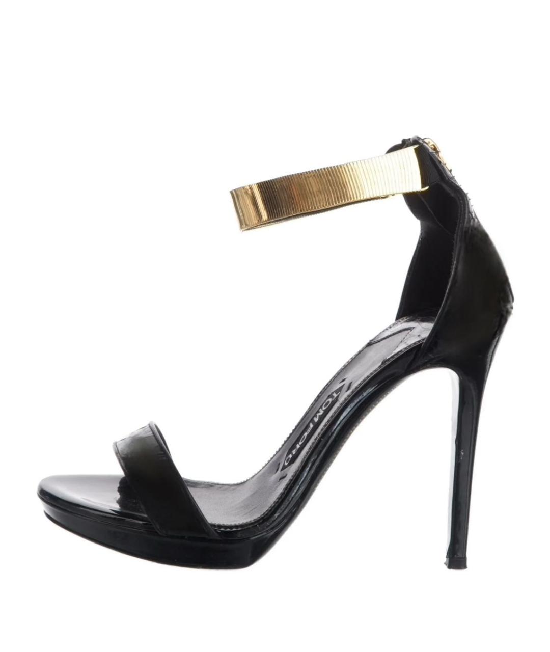 TOM FORD Черные босоножки из лакированной кожи, фото 9