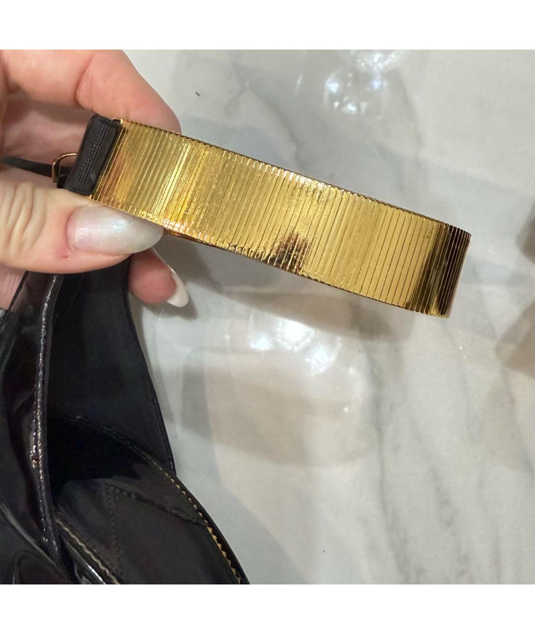 TOM FORD Черные босоножки из лакированной кожи, фото 5