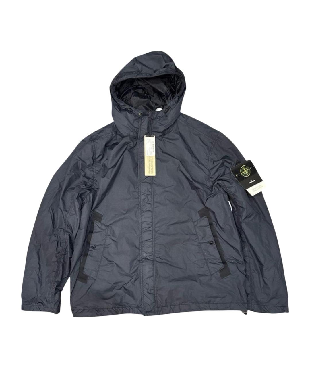 STONE ISLAND Темно-синяя полиэстеровая куртка, фото 1