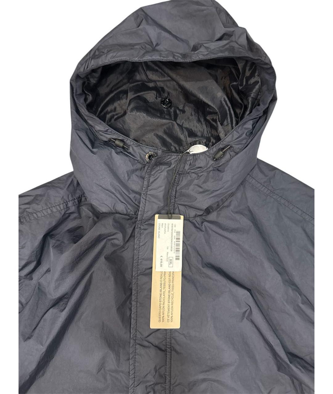 STONE ISLAND Темно-синяя полиэстеровая куртка, фото 2