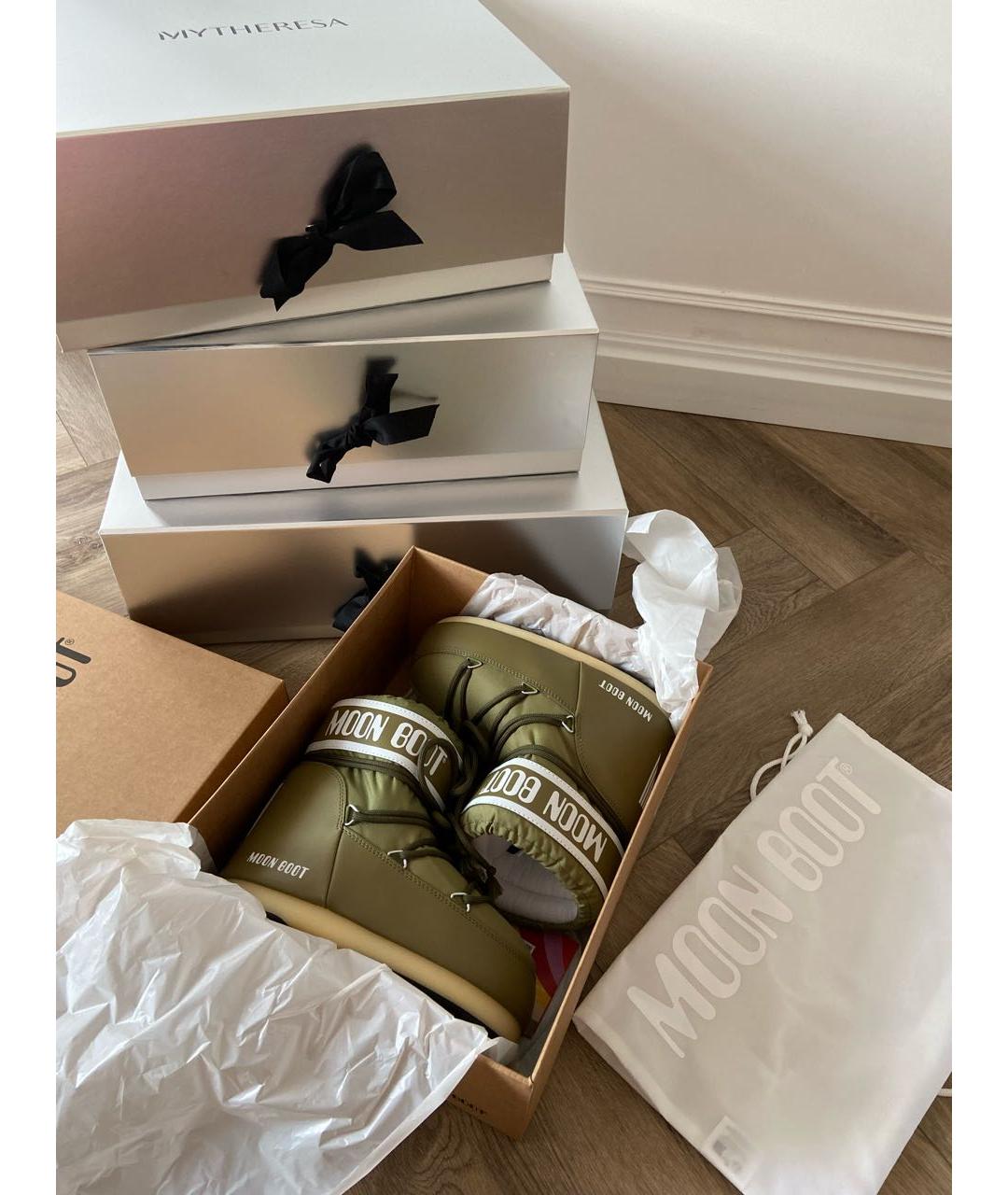 MOON BOOT Хаки текстильные ботинки, фото 2
