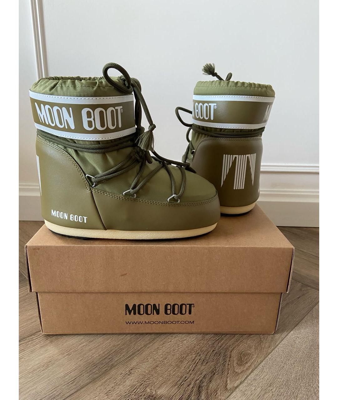 MOON BOOT Хаки текстильные ботинки, фото 8