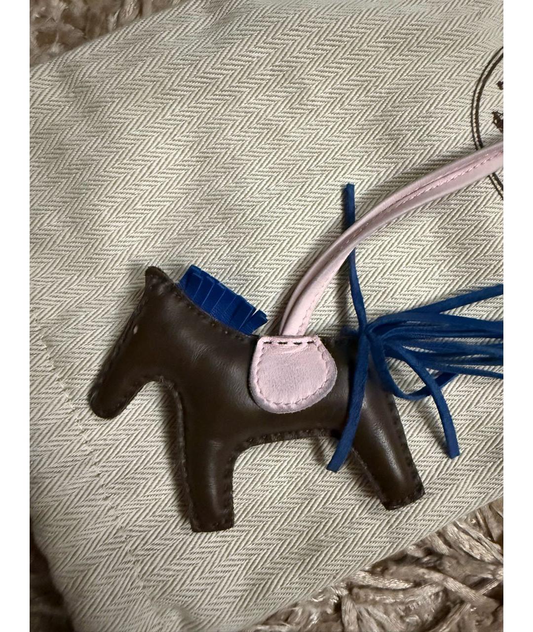 HERMES Коричневый брелок, фото 4