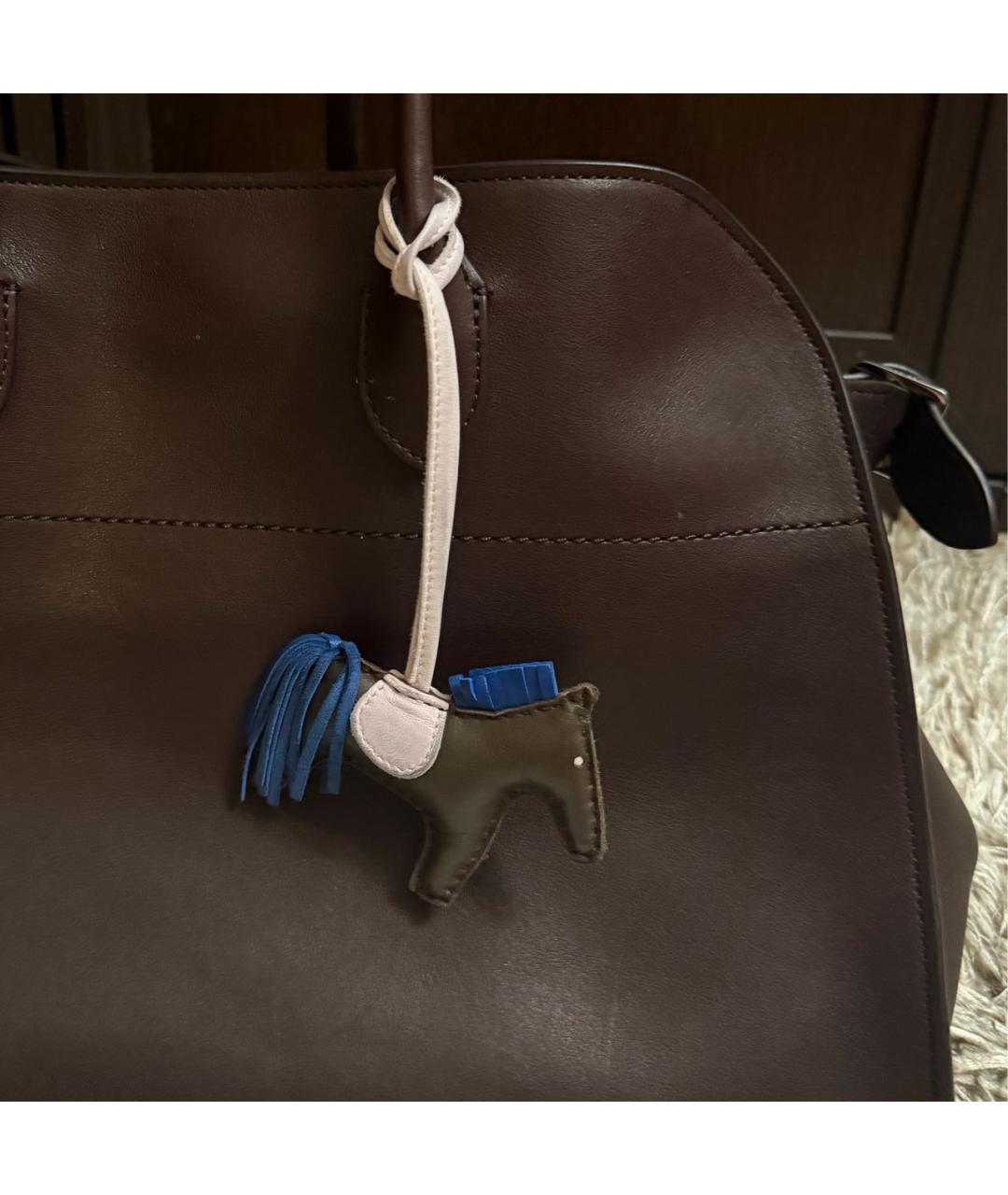 HERMES Коричневый брелок, фото 2