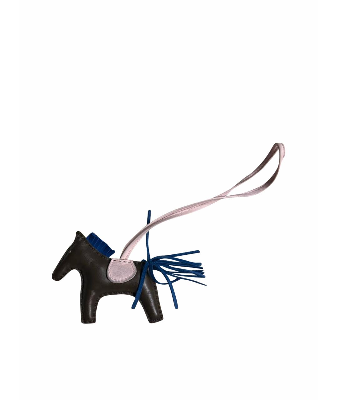 HERMES Коричневый брелок, фото 1