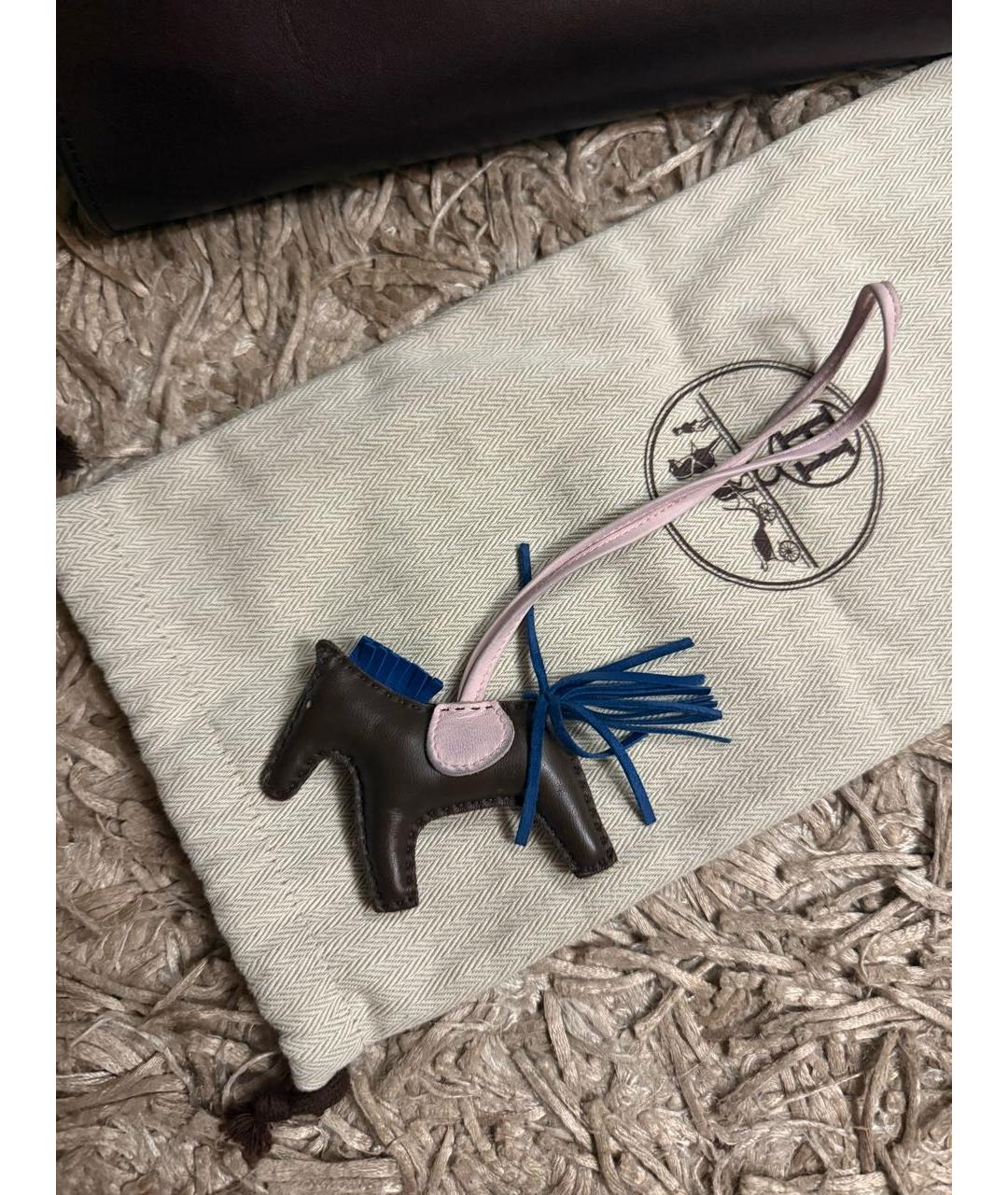 HERMES Коричневый брелок, фото 8