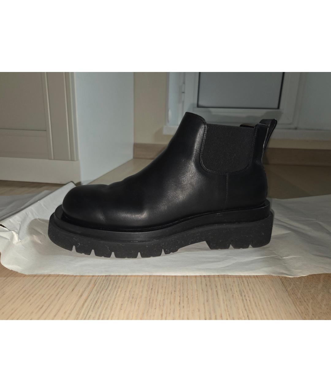 BOTTEGA VENETA Черные кожаные ботинки, фото 6