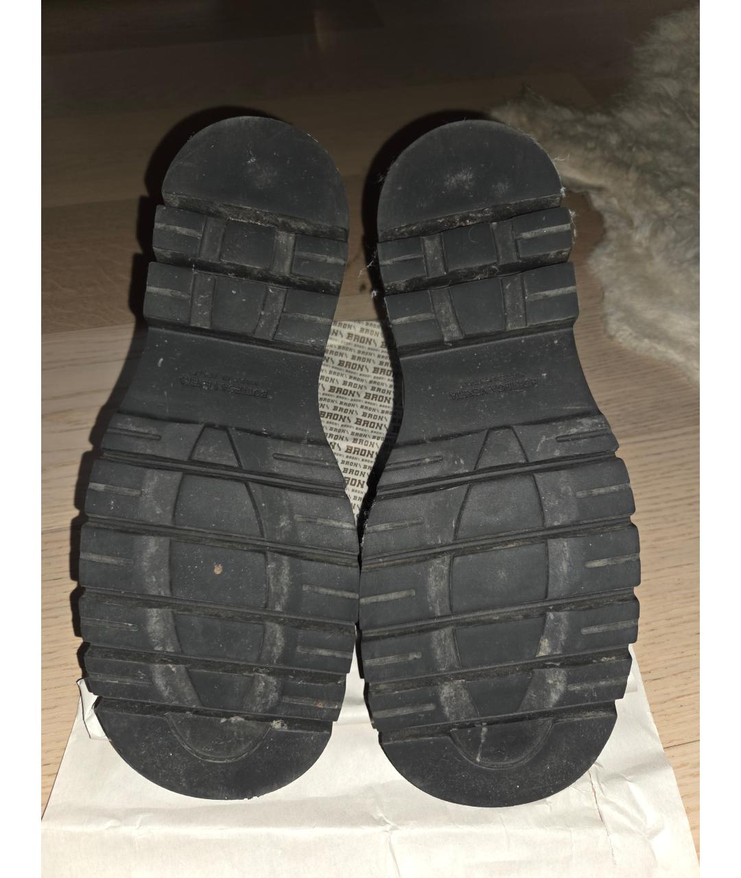 BOTTEGA VENETA Черные кожаные ботинки, фото 5