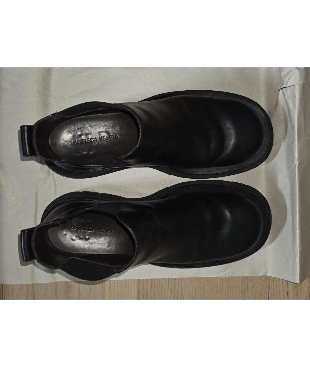 BOTTEGA VENETA Черные кожаные ботинки, фото 3