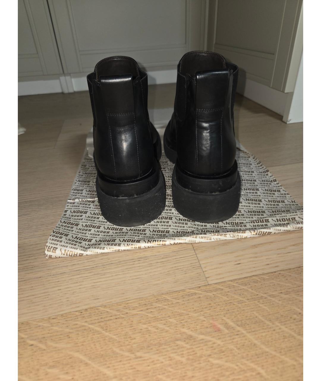 BOTTEGA VENETA Черные кожаные ботинки, фото 4