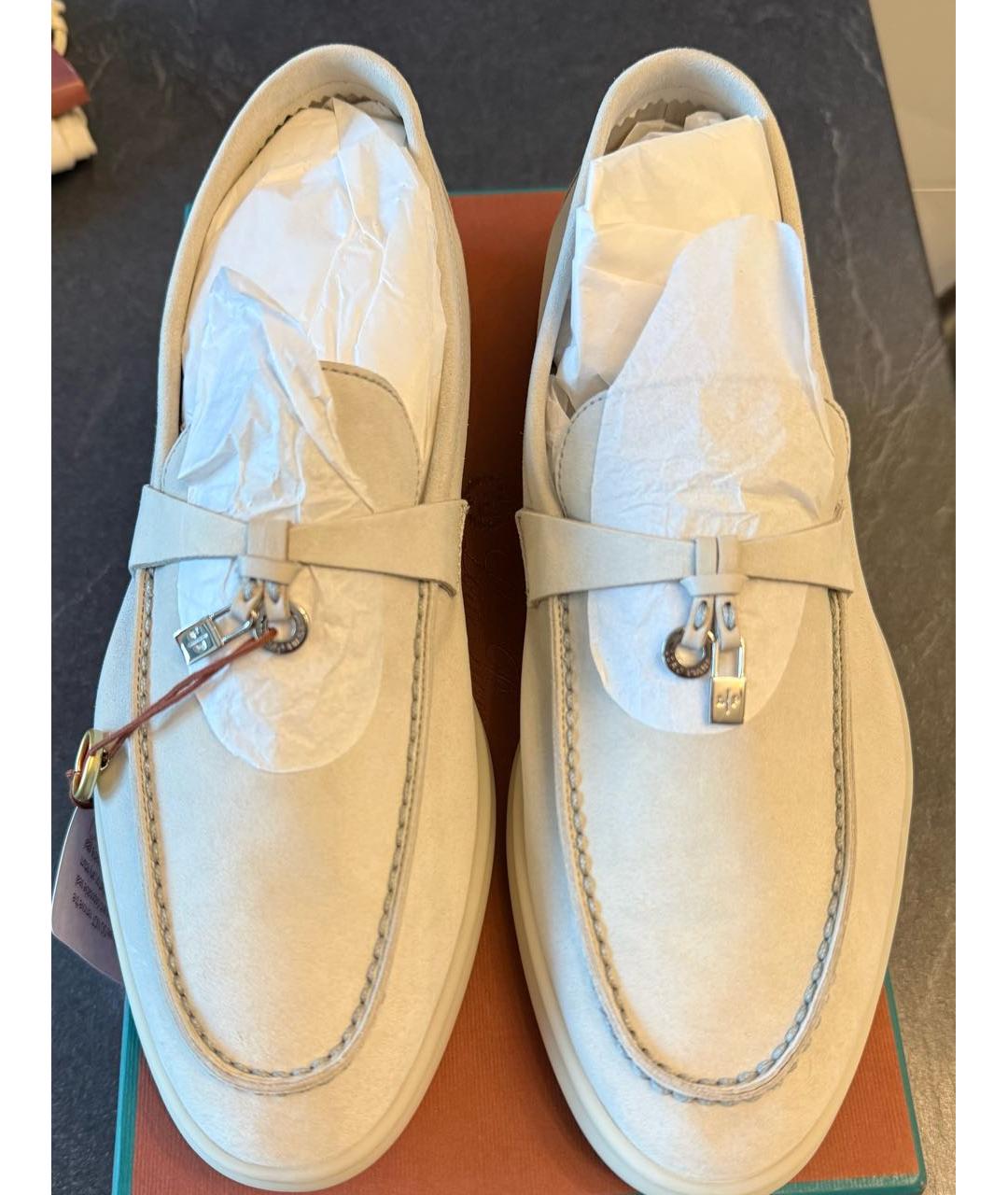 LORO PIANA Бежевые замшевые лоферы, фото 2