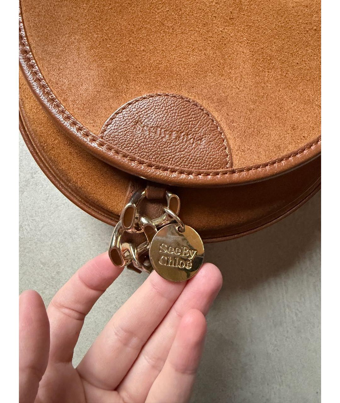 SEE BY CHLOE Коричневая замшевая сумка через плечо, фото 5