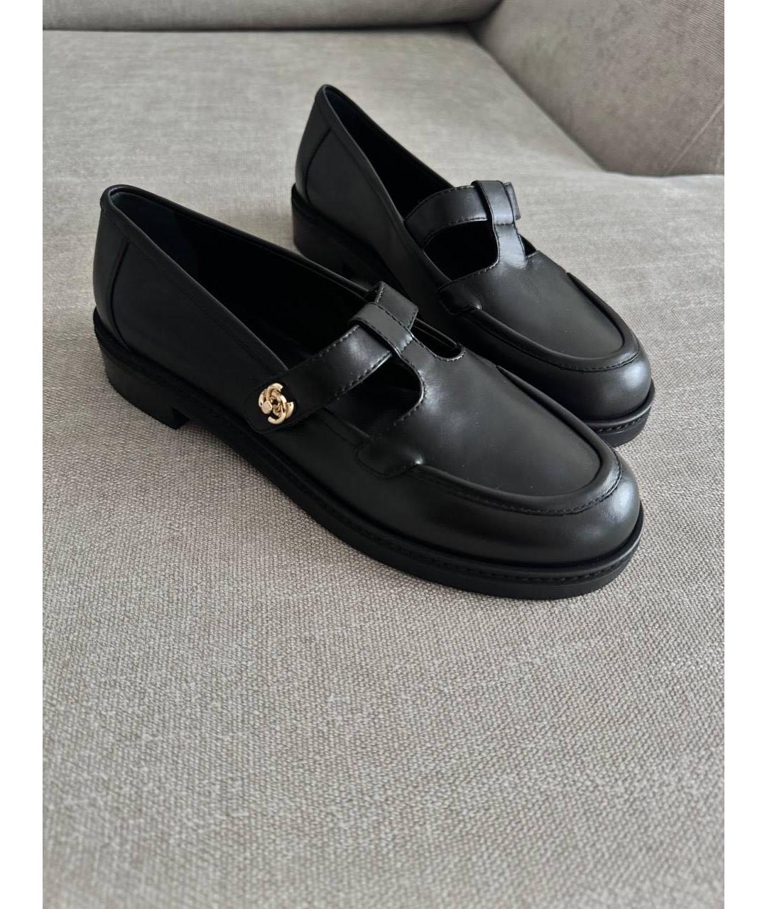 CHANEL Черные кожаные лоферы, фото 3