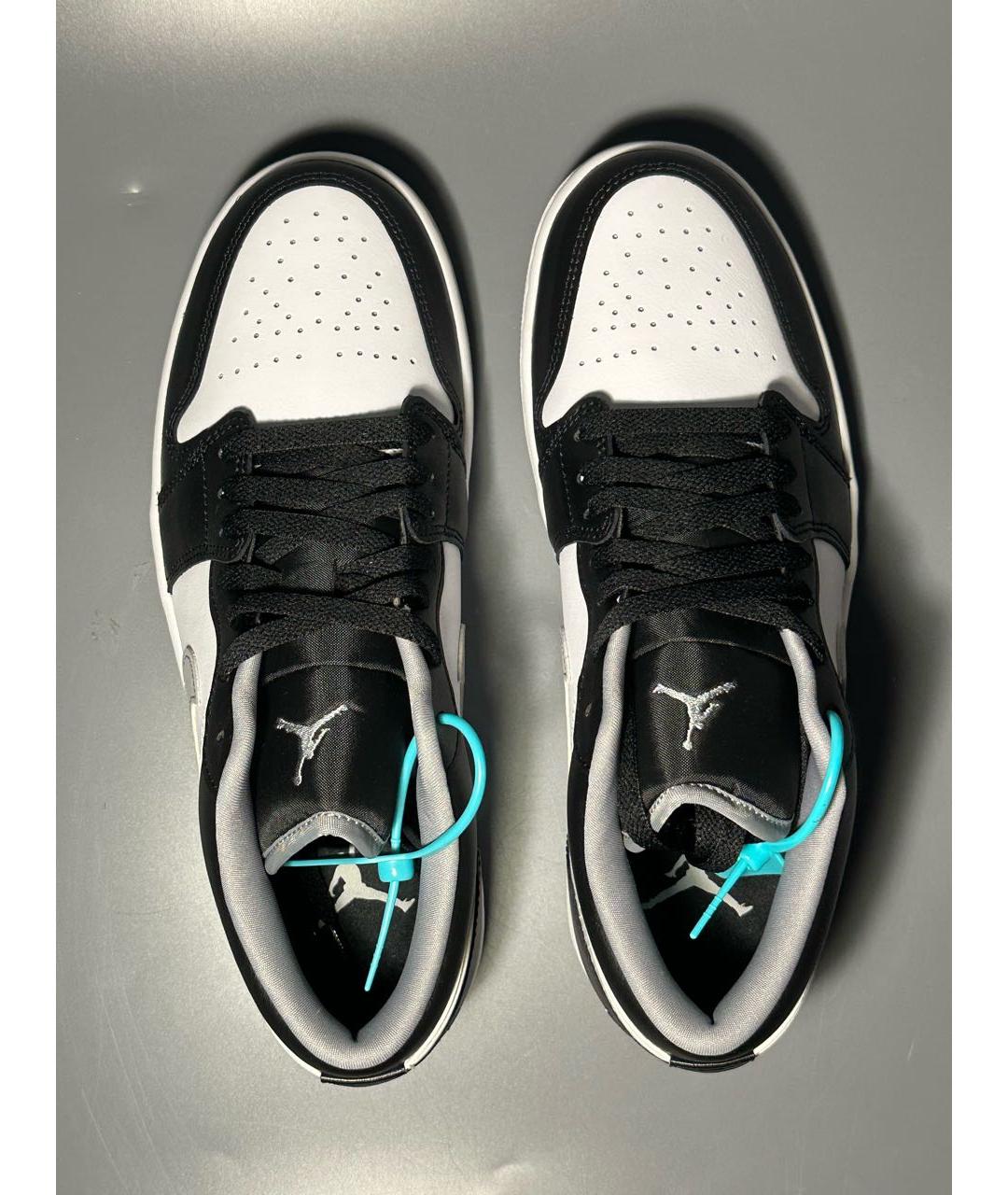 JORDAN Черные кожаные низкие кроссовки / кеды, фото 3