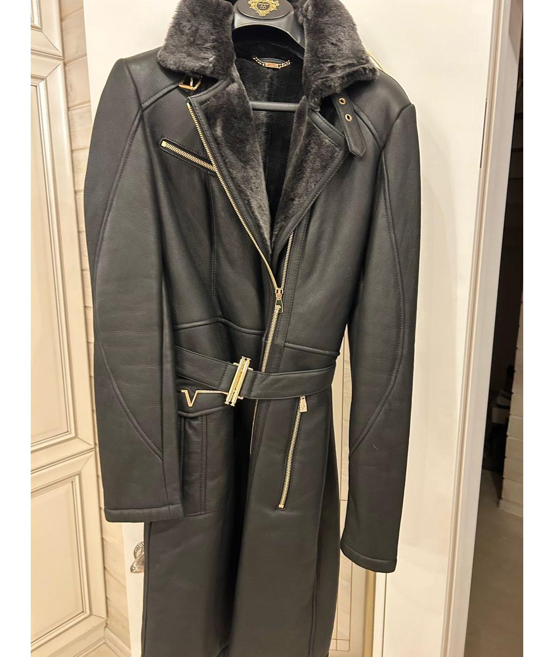 VERSACE Черная замшевая дубленка, фото 4