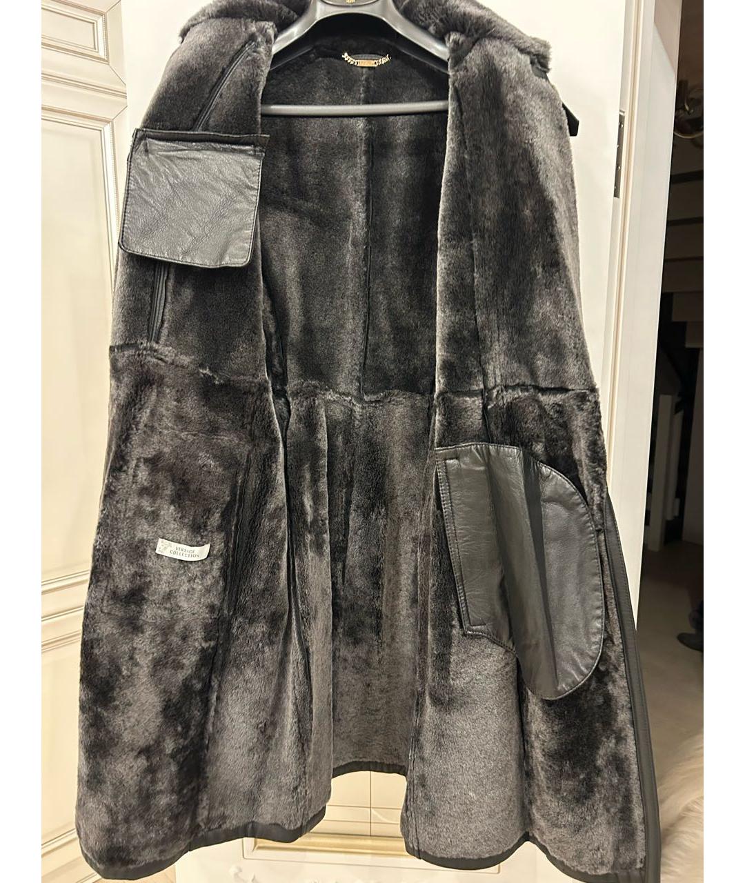 VERSACE Черная замшевая дубленка, фото 2