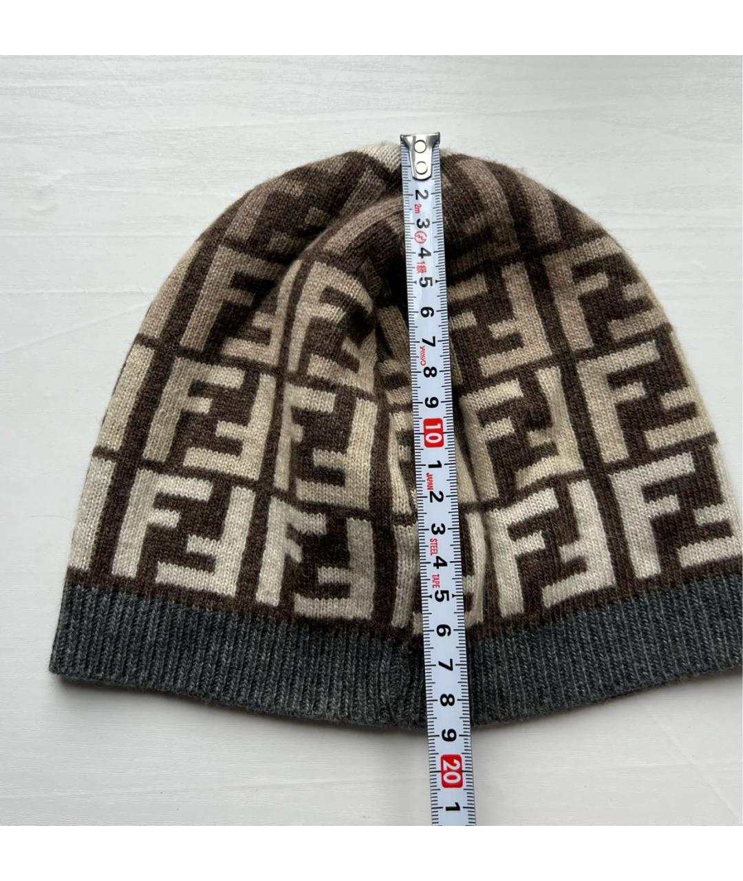 FENDI Коричневая кашемировая шапка, фото 7