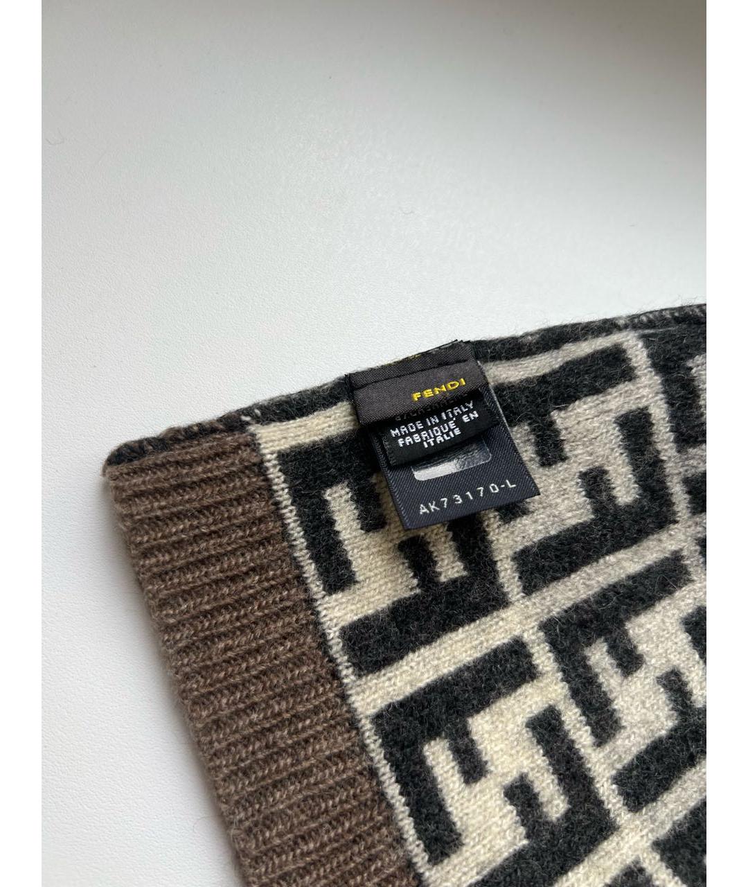 FENDI Коричневая кашемировая шапка, фото 5