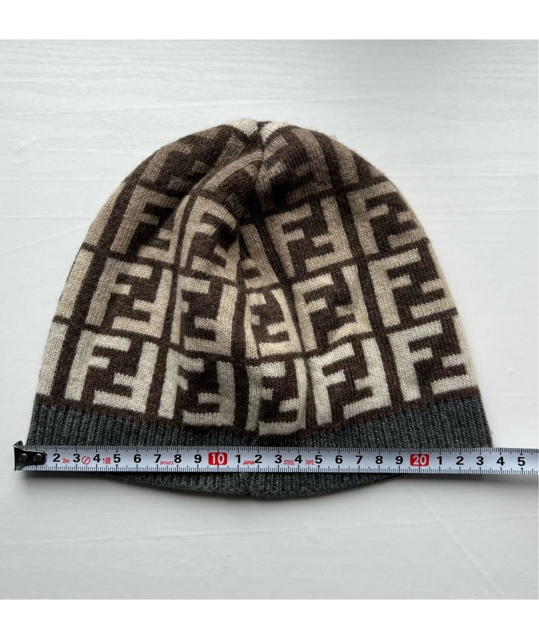 FENDI Коричневая кашемировая шапка, фото 6