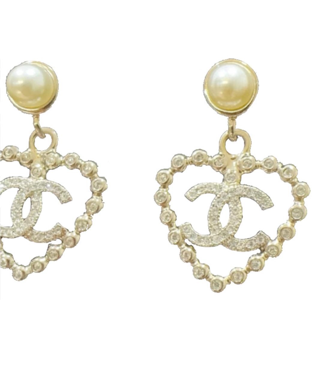 CHANEL Золотые металлические серьги, фото 2